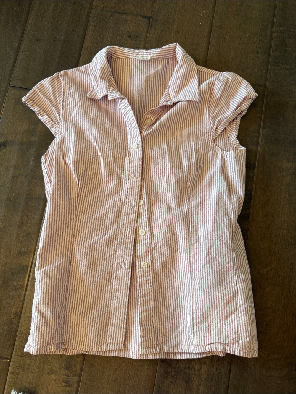Brandy Melville/ John Galt Red and White Striped Button-Down Shirt